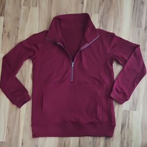 Women's Burgundy Half-Zip Sweater